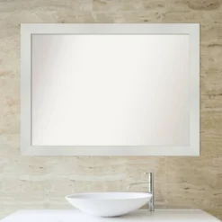 Amanti Art Mosaic White 43" x 32" Non-Beveled Bathroom Wall Mirror -Amanti Art Shop GUEST 9572e67a fbae 4de2 be70 1d48643de0b3