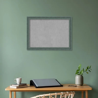 Amanti Art 31"x23" Upcycled Framed Magnetic Board - Rustic Teal and Gray 7 Amanti Art 31"x23" Upcycled Framed Magnetic Board - Rustic Teal and Gray - Image 5