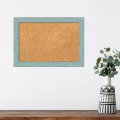 Amanti Art Sky Blue Rustic Wood Framed Corkboard - Natural Cork -Amanti Art Shop GUEST 9689373f e0ba 42b5 a232 5e50b9e977be