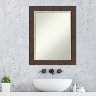 Amanti Art Lined Bronze Petite Bevel Bathroom Wall Mirror, 29 x 23 In. 6 Amanti Art Lined Bronze Petite Bevel Bathroom Wall Mirror, 29 x 23 In. - Image 4