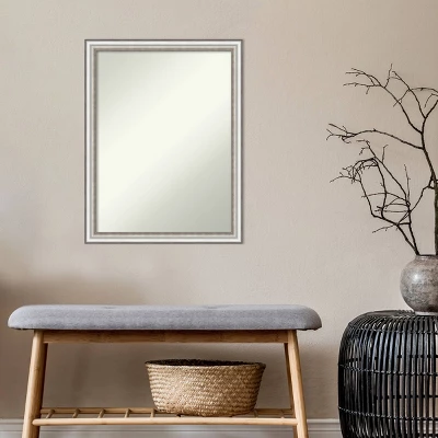Amanti Art Salon Silver Narrow Wall Mirror - 21" x 27" Non-Beveled 9 Amanti Art Salon Silver Narrow Wall Mirror - 21" x 27" Non-Beveled - Image 7