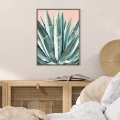 Amanti Art Laughter Succulent by Alana Clumeck Framed Canvas Wall Art - 18" x 24" -Amanti Art Shop GUEST 970d7b4c 5167 40ff ae92 218274e0ce00