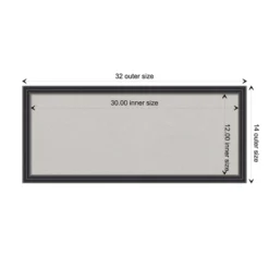 Amanti Art 32"x14" Stylish Black Wood Framed Gray Cork Bulletin Board -Amanti Art Shop GUEST 9747400a 4aa5 4f91 87a7 f310af1aa100