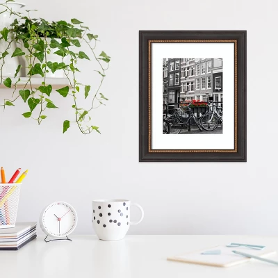 Amanti Art Ashton Black Wood Picture Frame with Gold Beaded Edge 6 Amanti Art Ashton Black Wood Picture Frame with Gold Beaded Edge - Image 4