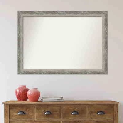 41" X 29" Non-Beveled Waveline Silver Narrow Wall Mirror - Amanti Art 9 41" X 29" Non-Beveled Waveline Silver Narrow Wall Mirror - Amanti Art - Image 7