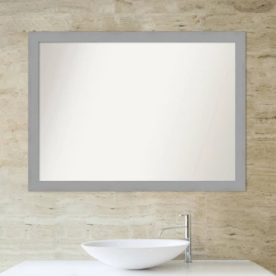 Amanti Art Brushed Nickel 42" x 31" Non-Beveled Bathroom Wall Mirror 7 Amanti Art Brushed Nickel 42" x 31" Non-Beveled Bathroom Wall Mirror - Image 5