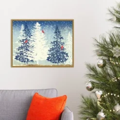 Amanti Art Snowy Christmas Trees Framed Canvas Wall Art by PI Studio - 24" x 18" -Amanti Art Shop GUEST 981976f5 2c80 408c 8180 276d2a03f3e0