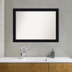 Amanti Art 42" x 31" Non-Beveled Shiplap Navy Wood Bathroom Wall Mirror -Amanti Art Shop GUEST 984f6135 e2ec 441f 9398 f65bd4b671ff