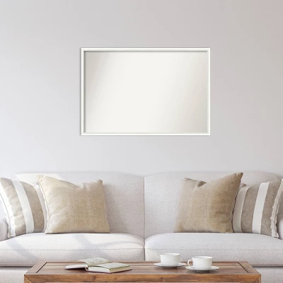 Amanti Art Lucie White Wood Wall Mirror - 37" x 25" Non-Beveled Handcrafted Frame 6 Amanti Art Lucie White Wood Wall Mirror - 37" x 25" Non-Beveled Handcrafted Frame - Image 4