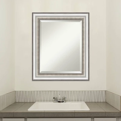 Salon Framed Bathroom Vanity Wall Mirror Silver - Amanti Art 8 Salon Framed Bathroom Vanity Wall Mirror Silver - Amanti Art - Image 6