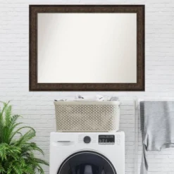 Amanti Art Ridge Bronze Rectangular Wall Mirror - 44 x 33 Inch Modern Decor -Amanti Art Shop GUEST 99787538 7564 448e b5cf 7b527f7941af