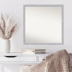 Amanti Art Grace Brushed Nickel Narrow Wall Mirror - 28" x 28" Square 14 Amanti Art Grace Brushed Nickel Narrow Wall Mirror - 28" x 28" Square -Amanti Art Shop GUEST 9a124de4 0941 4383 9f72 37c9c39585b8