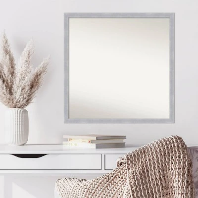 Amanti Art Grace Brushed Nickel Narrow Wall Mirror - 28" x 28" Square 8 Amanti Art Grace Brushed Nickel Narrow Wall Mirror - 28" x 28" Square - Image 6