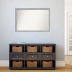 Amanti Art Vista Brushed Nickel Narrow Bathroom Wall Mirror - 39" x 27" -Amanti Art Shop GUEST 9a86394f abfd 4372 b2e2 6fc3ebf17183 1