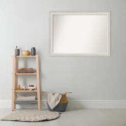 Amanti Art Trio White Wash Silver Bathroom Wall Mirror - 43" x 32" -Amanti Art Shop GUEST 9c38cbb4 4da9 4ca3 b0fc 085edb07e2b7