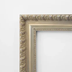 Amanti Art Champagne Teardrop Petite Bevel Wood Bathroom Mirror