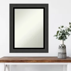 Amanti Art Tuxedo Black Wall Mirror - 23" x 29" Contemporary Non-Beveled Frame -Amanti Art Shop GUEST 9d036c0b c6ba 4eb8 8d67 a9d0a55f4009