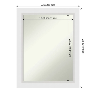 Amanti Art Blanco White Geometric Wood Bathroom Wall Mirror 5 Amanti Art Blanco White Geometric Wood Bathroom Wall Mirror - Image 3