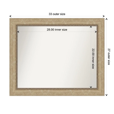 Amanti Art Astor Champagne Non-Beveled Bathroom Wall Mirror 5 Amanti Art Astor Champagne Non-Beveled Bathroom Wall Mirror - Image 3