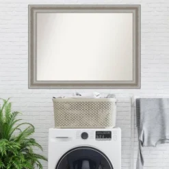 44" X 33" Non-Beveled Parlor Silver Wall Mirror - Amanti Art: Modern Rectangle, Polystyrene Frame, Includes Mount Hardware -Amanti Art Shop GUEST 9f5074a6 71a1 4c20 af70 f9287fe0f77b