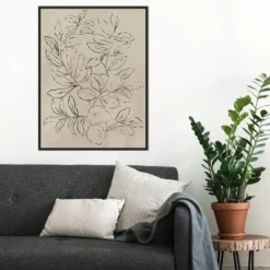 Amanti Art Outlined Leaves I by Asia Jensen Framed Canvas Wall Art - 23x30 Black -Amanti Art Shop GUEST 9f8870cb 242c 4660 8247 07a6754dca7d
