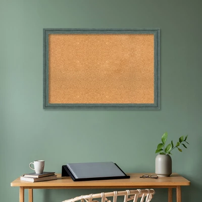 Amanti Art 39"x27" Upcycled Wood Framed Natural Cork Board - Teal/Gray 9 Amanti Art 39"x27" Upcycled Wood Framed Natural Cork Board - Teal/Gray - Image 7