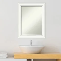Amanti Art Craftsman White Petite Bevel Wood Bathroom Mirror (29 x 23 In.) -Amanti Art Shop GUEST a06aa89f e436 4fab af68 3090d5a873ff