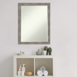 Amanti Art Marred Petite Beveled Wood Wall Mirror - Marred Pewter Finish -Amanti Art Shop GUEST a0ae7d0d d6e0 48c2 ad83 387069e32cd4