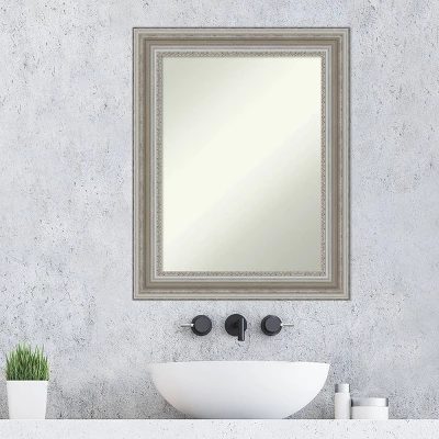 Amanti Art Parlor Silver 24" x 30" Non-Beveled Ornate Bathroom Wall Mirror 9 Amanti Art Parlor Silver 24" x 30" Non-Beveled Ornate Bathroom Wall Mirror - Image 7