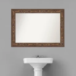 Amanti Art Bridge Brown Distressed Wood Wall Mirror - 42" x 30" -Amanti Art Shop GUEST a1c707b5 af41 461c 8f42 56a6a42cb397