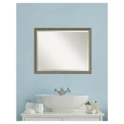 30" X 24" Parisian Silver Framed Wall Mirror - Amanti Art: Modern Rectangle, Beveled, Wood Frame, No Assembly Required -Amanti Art Shop GUEST a1dca782 eeaf 41b5 9075 576ccaaae60a
