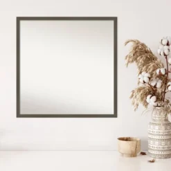 Amanti Art Svelte Clay Gray Wood Wall Mirror - 28" x 28" Modern Square Mirror 13 Amanti Art Svelte Clay Gray Wood Wall Mirror - 28" x 28" Modern Square Mirror -Amanti Art Shop GUEST a2612d57 0cd4 4043 af3b 917ec7f16e1c