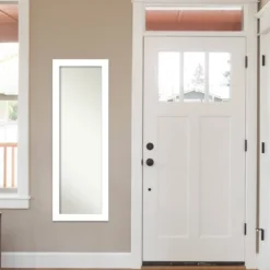 Amanti Art Wedge White Framed On-The-Door Full Length Mirror - 18" x 52" -Amanti Art Shop GUEST a2785051 20a7 4f26 a098 708d8ca28e0b