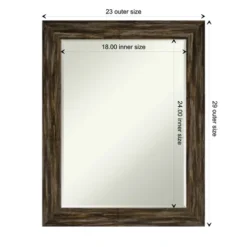Amanti Art Fencepost Brown Narrow Wood Bathroom Wall Mirror -Amanti Art Shop GUEST a2d47015 c736 4b95 a580 6ea760465813