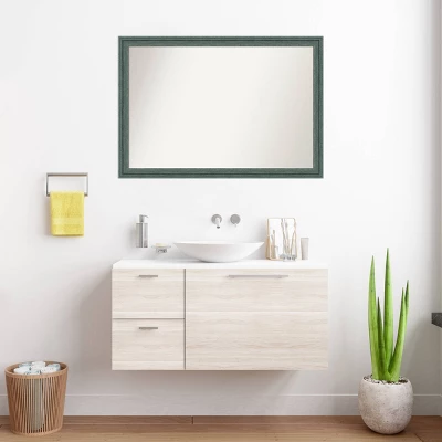 Amanti Art Upcycled Wood Bathroom Wall Mirror - 40" x 28" Teal & Gray Rectangle 6 Amanti Art Upcycled Wood Bathroom Wall Mirror - 40" x 28" Teal & Gray Rectangle - Image 4