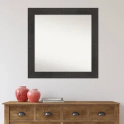 Amanti Art 32" x 32" Rustic Plank Espresso Non-Beveled Wall Mirror -Amanti Art Shop GUEST a340eab0 b387 4f1a 8798 4ddf8d488ed3