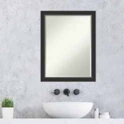 Amanti Art Corvino Black Narrow Wood Bathroom Mirror - 21 x 27 -Amanti Art Shop GUEST a396c414 6c5b 4ea7 be5c 8341591ad494