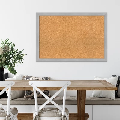 Amanti Art Vista Brushed Nickel Narrow Framed Natural Corkboard 9 Amanti Art Vista Brushed Nickel Narrow Framed Natural Corkboard - Image 7