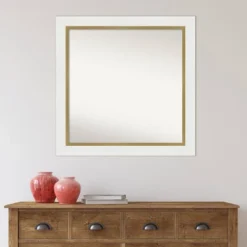 Amanti Art Eva White Gold 31" Modern Square Framed Wall Mirror 14 Amanti Art Eva White Gold 31" Modern Square Framed Wall Mirror -Amanti Art Shop GUEST a46e2168 7436 4646 af02 dfac53f95754