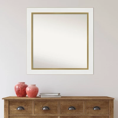 Amanti Art Eva White Gold 31" Modern Square Framed Wall Mirror 8 Amanti Art Eva White Gold 31" Modern Square Framed Wall Mirror - Image 6