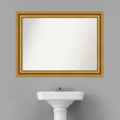 Amanti Art Parlor Gold Non-Beveled Bathroom Wall Mirror (44" x 33") -Amanti Art Shop GUEST a49a22f7 bdab 4e9b b979 b875aa1eb7f5