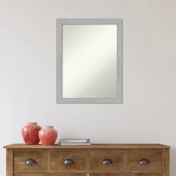 Amanti Art 21" x 27" Vista Brushed Nickel Narrow Bathroom Wall Mirror -Amanti Art Shop GUEST a535075d 809f 4ec4 81d2 38d0f637ddd6