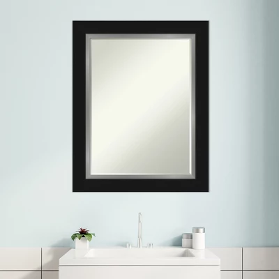 Amanti Art Eva Petite Bevel Bathroom Wall Mirror - Black and Silver 7 Amanti Art Eva Petite Bevel Bathroom Wall Mirror - Black and Silver - Image 5