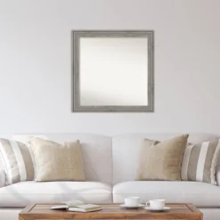Amanti Art Regis Barn Gray Wood Wall Mirror - 31 x 31 Square -Amanti Art Shop GUEST a5ebc8f8 c1f9 496b ae4b d1c993077c3e