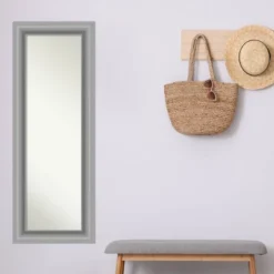 Amanti Art Peak Polished Nickel 20" x 54" Full Length Over the Door Mirror -Amanti Art Shop GUEST a5f48432 4bb9 48ba 8d67 dca55f13a360