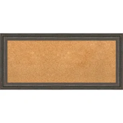 Amanti Art 33"x15" Upcycled Wood Framed Natural Cork Board - Brown/Gray -Amanti Art Shop GUEST a642f65e da01 4fe6 85c0 d068d70d78ed