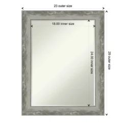 Amanti Art Waveline Silver Narrow Petite Bevel Bathroom Wall Mirror - 28.5 x 22.5 11 Amanti Art Waveline Silver Narrow Petite Bevel Bathroom Wall Mirror - 28.5 x 22.5 -Amanti Art Shop GUEST a6914e74 f18d 48e5 a464 912e10f657e6