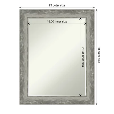 Amanti Art Waveline Silver Narrow Petite Bevel Bathroom Wall Mirror - 28.5 x 22.5 5 Amanti Art Waveline Silver Narrow Petite Bevel Bathroom Wall Mirror - 28.5 x 22.5 - Image 3
