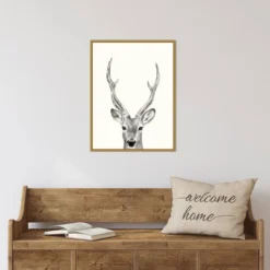 Amanti Art Animal Mug IV: Deer by Victoria Borges Framed Canvas Wall Art - Gold -Amanti Art Shop GUEST a6c5c840 ebc0 4a24 9041 18c053251e94
