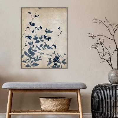 Amanti Art Indigo Leaves II by Isabelle Z Framed Canvas Wall Art - Gray Wash 8 Amanti Art Indigo Leaves II by Isabelle Z Framed Canvas Wall Art - Gray Wash - Image 6